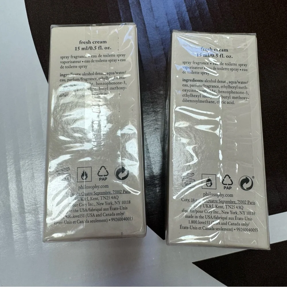 2 x Philosophy fresh cream 15ml